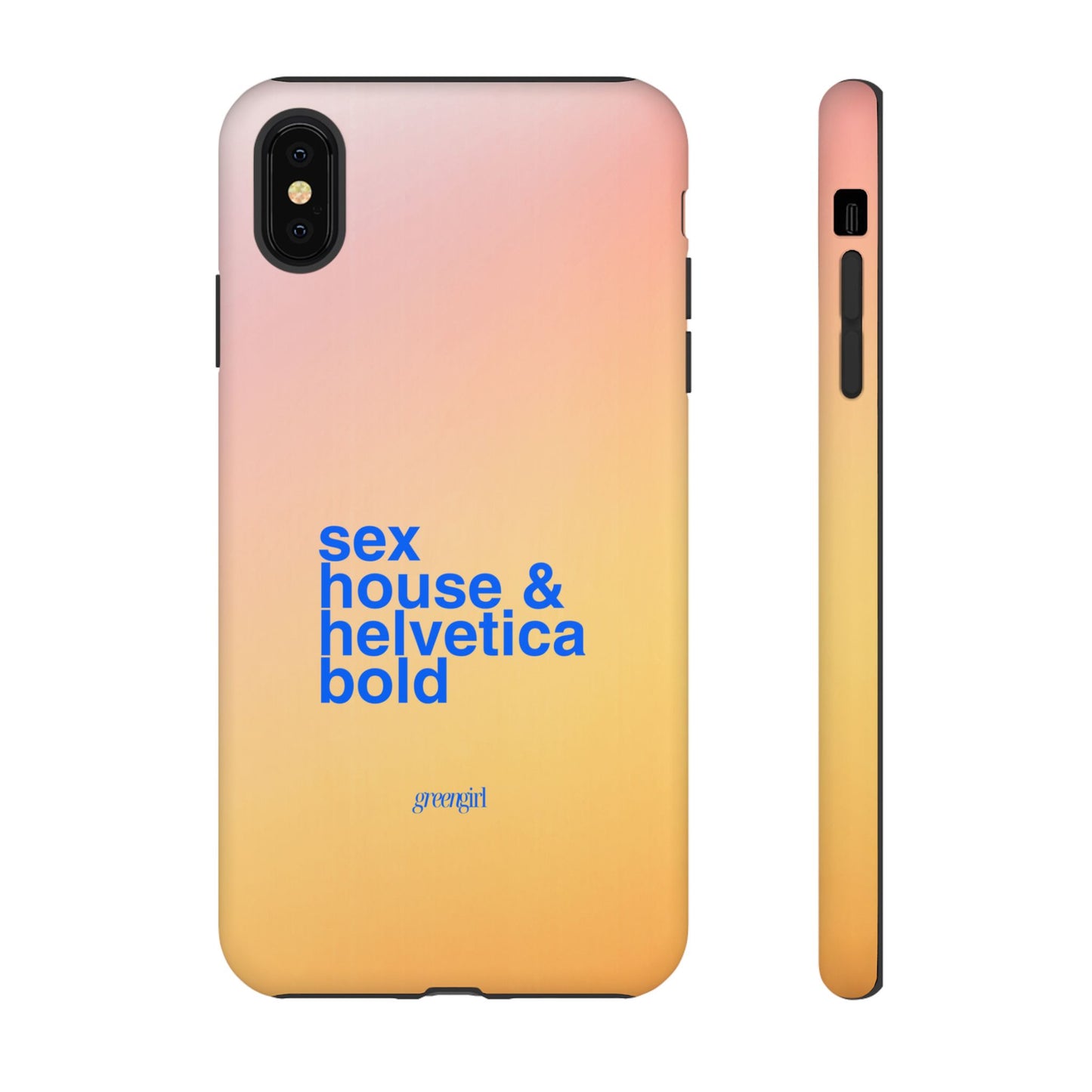 Sex, House, & Helvetica Bold iPhone Case