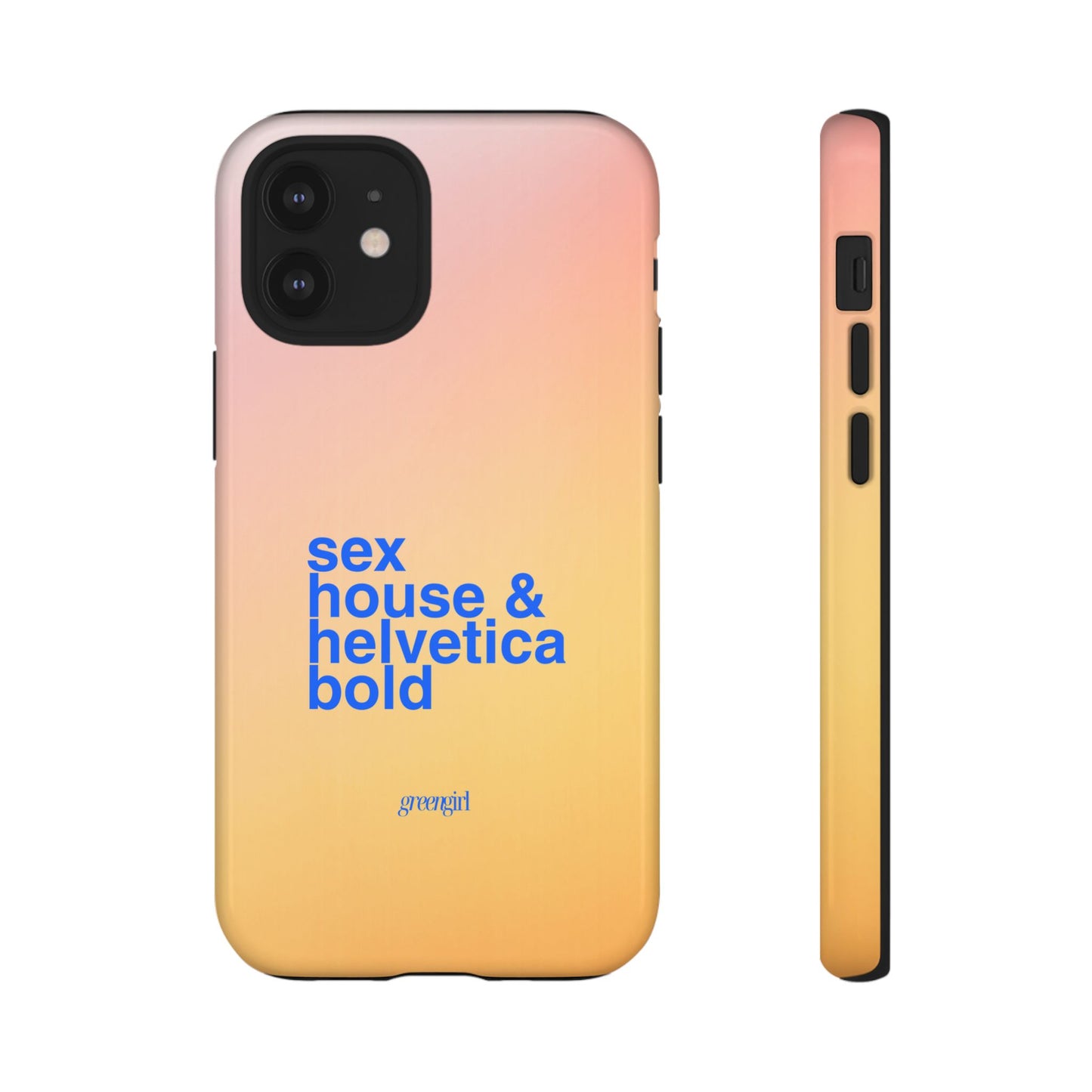 Sex, House, & Helvetica Bold iPhone Case