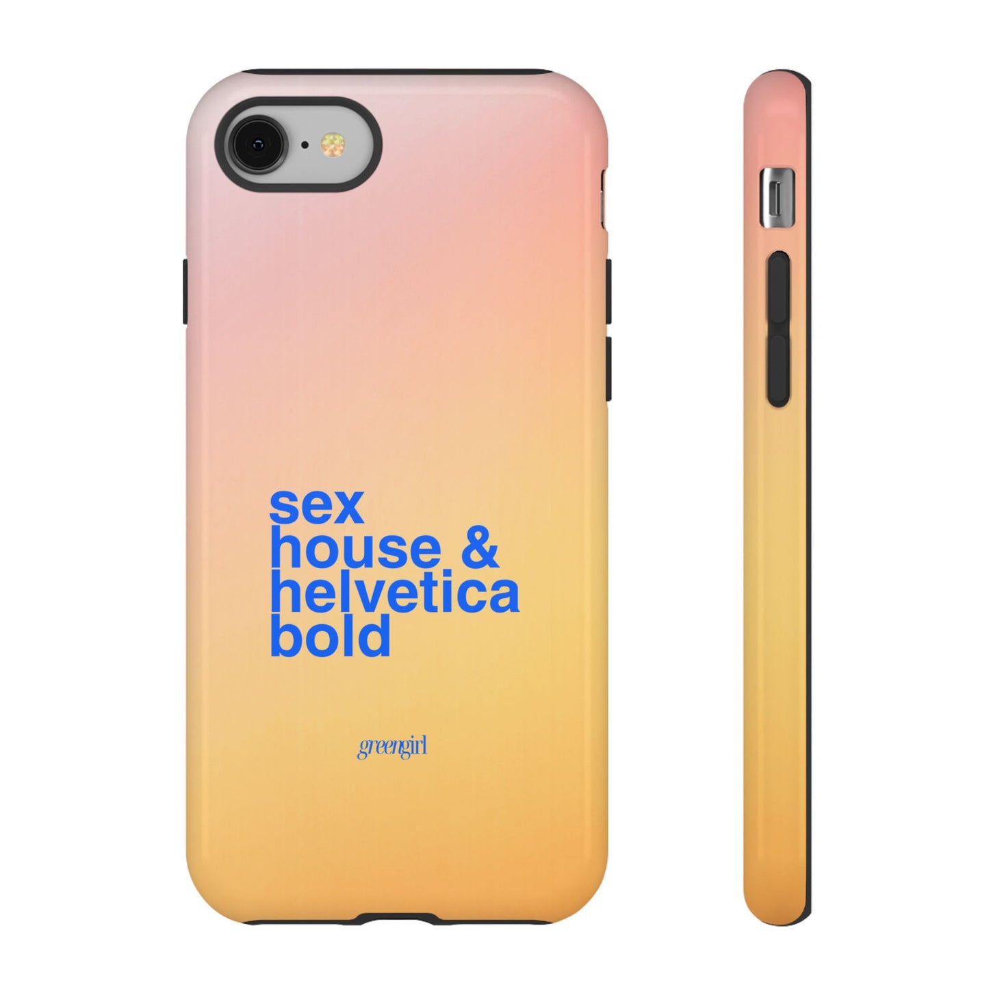 Sex, House, & Helvetica Bold iPhone Case