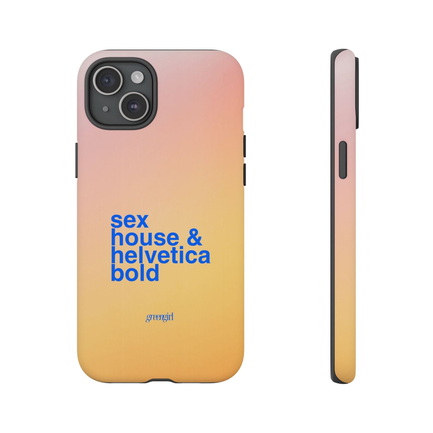 Sex, House, & Helvetica Bold iPhone Case