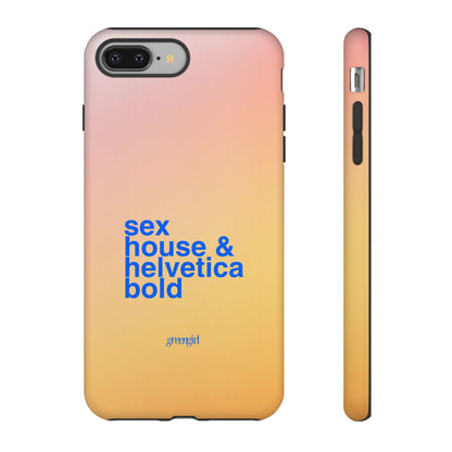 Sex, House, & Helvetica Bold iPhone Case