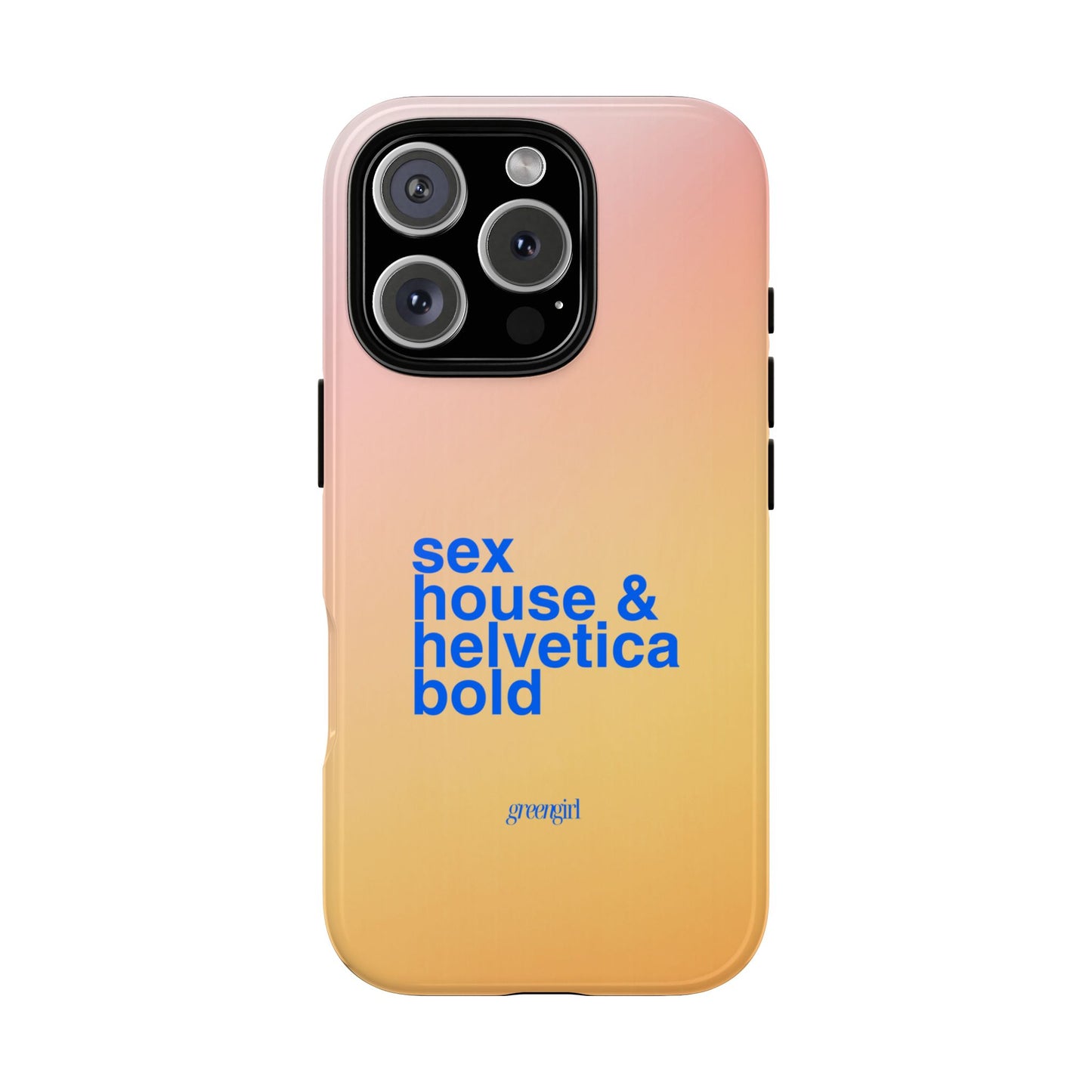 Sex, House, & Helvetica Bold iPhone Case