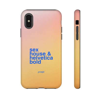 Sex, House, & Helvetica Bold iPhone Case