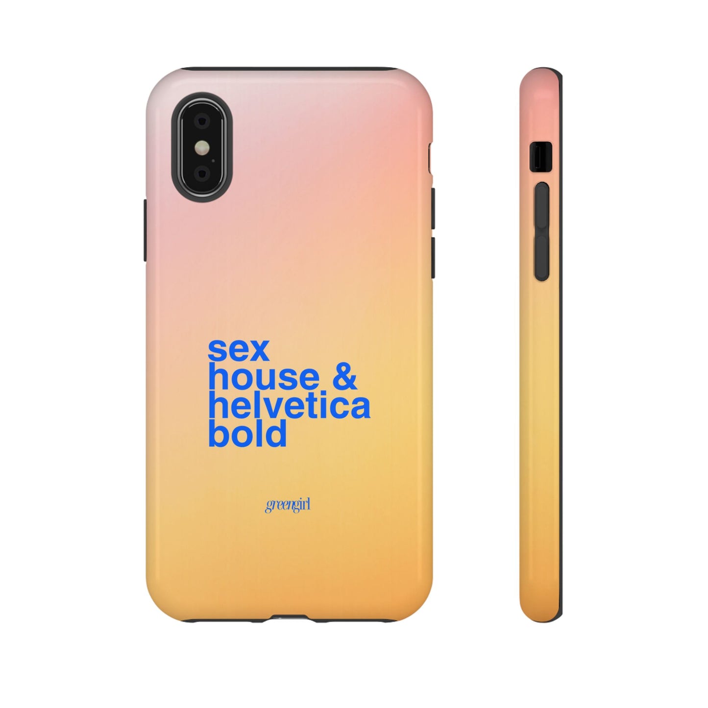Sex, House, & Helvetica Bold iPhone Case