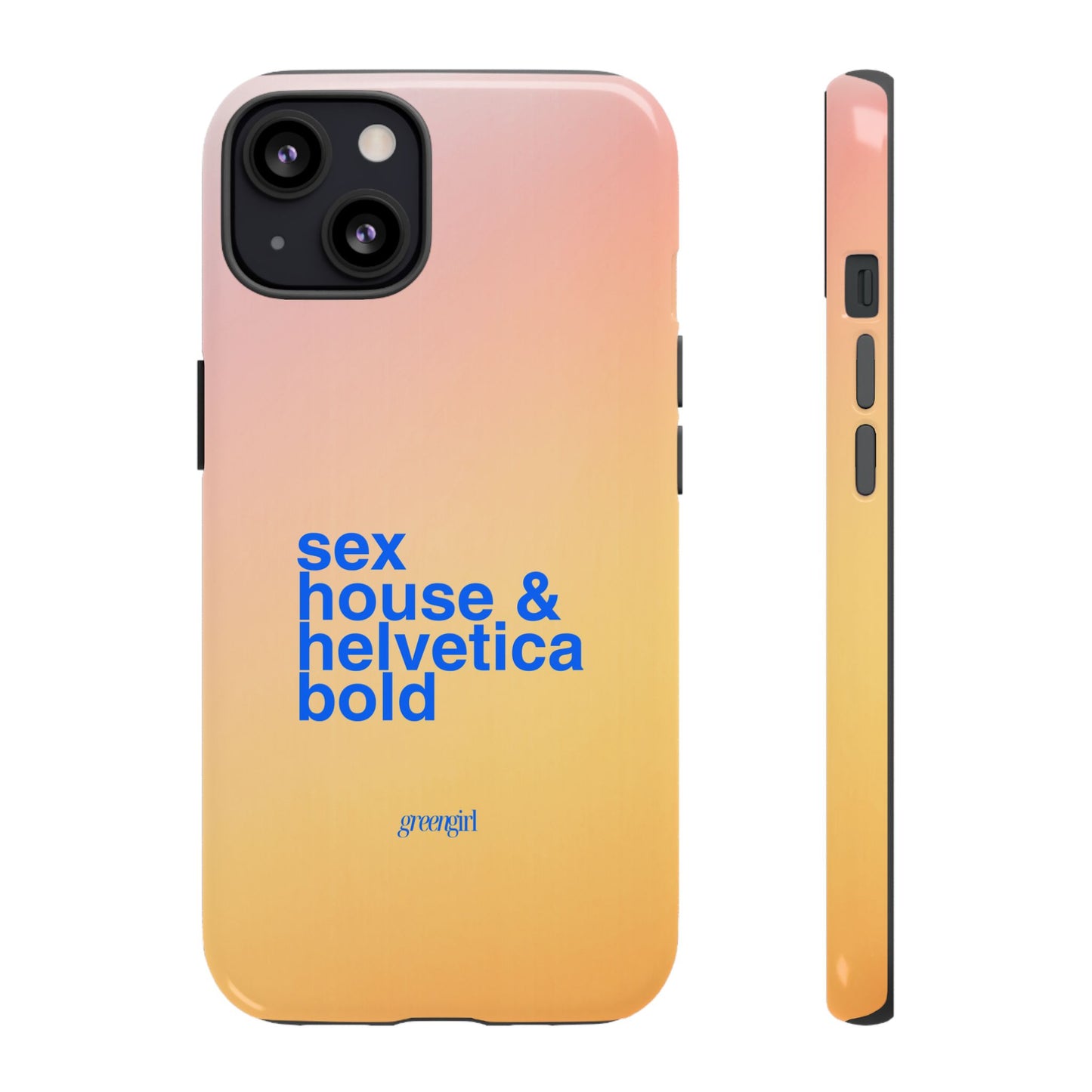 Sex, House, & Helvetica Bold iPhone Case