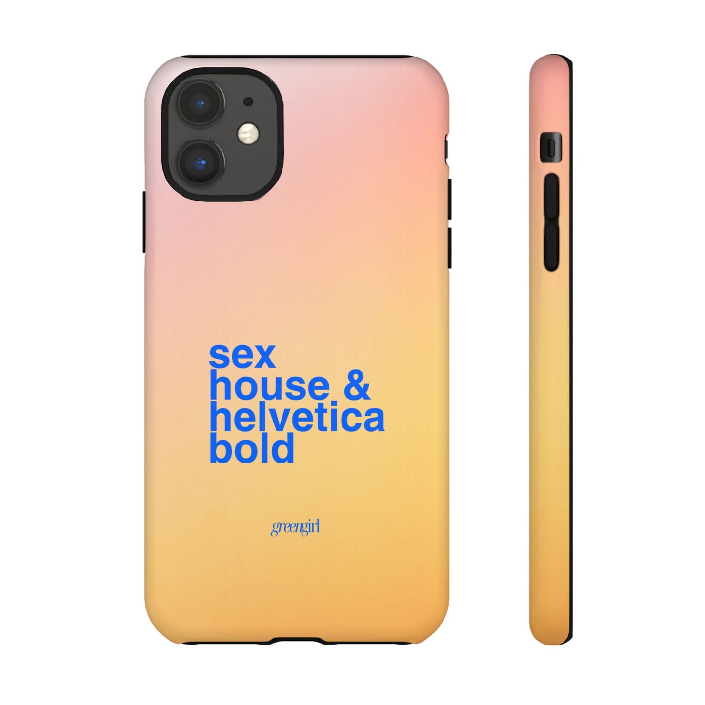 Sex, House, & Helvetica Bold iPhone Case