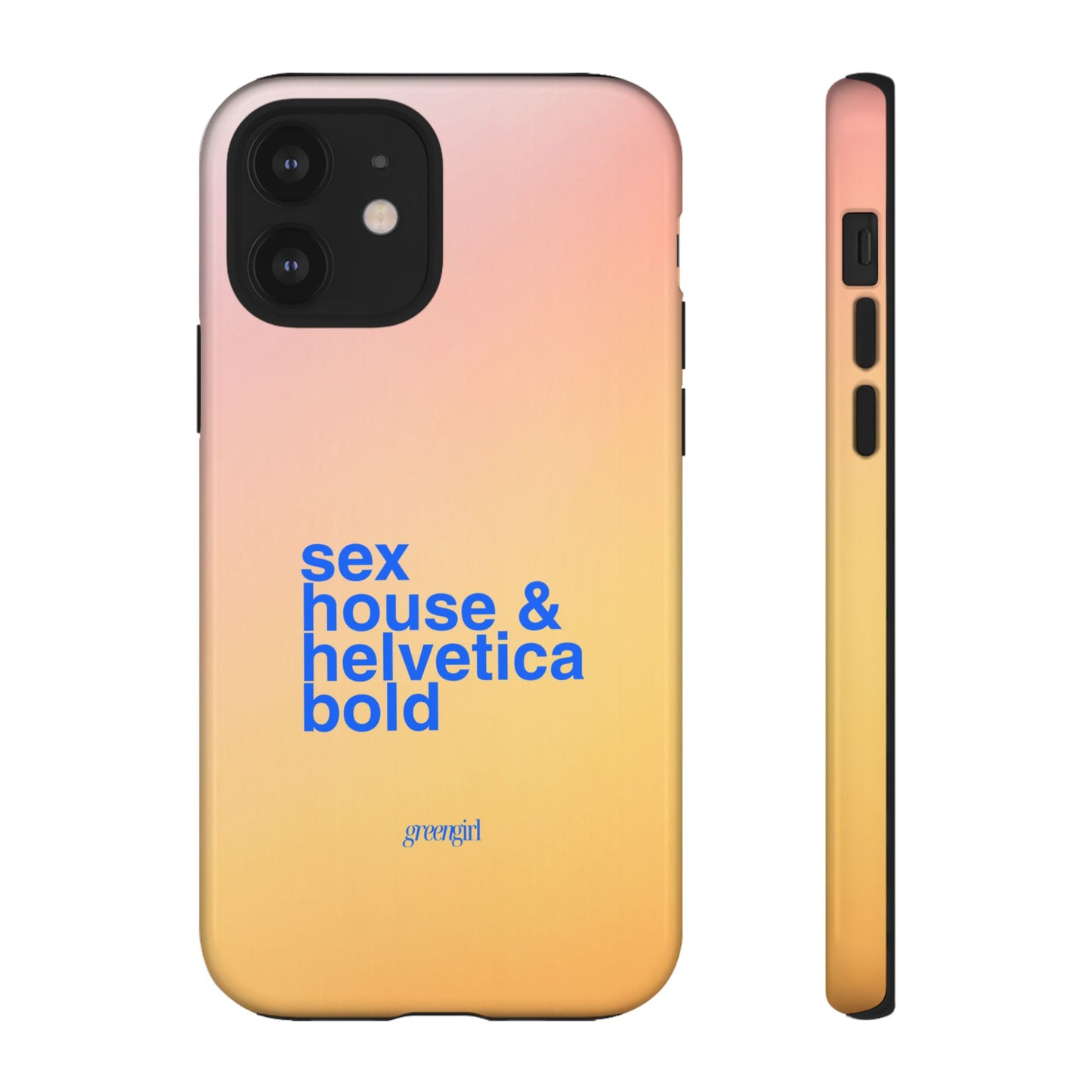 Sex, House, & Helvetica Bold iPhone Case