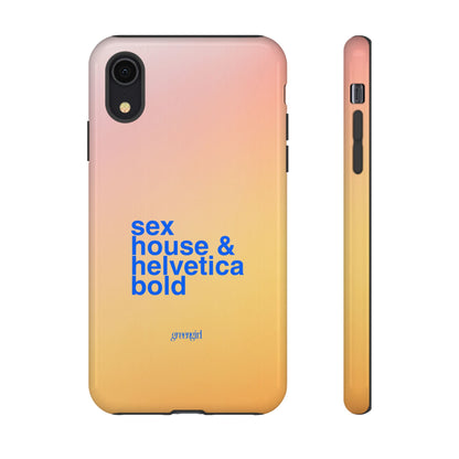 Sex, House, & Helvetica Bold iPhone Case