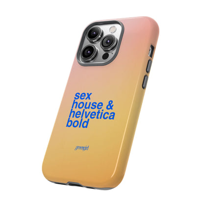 Sex, House, & Helvetica Bold iPhone Case