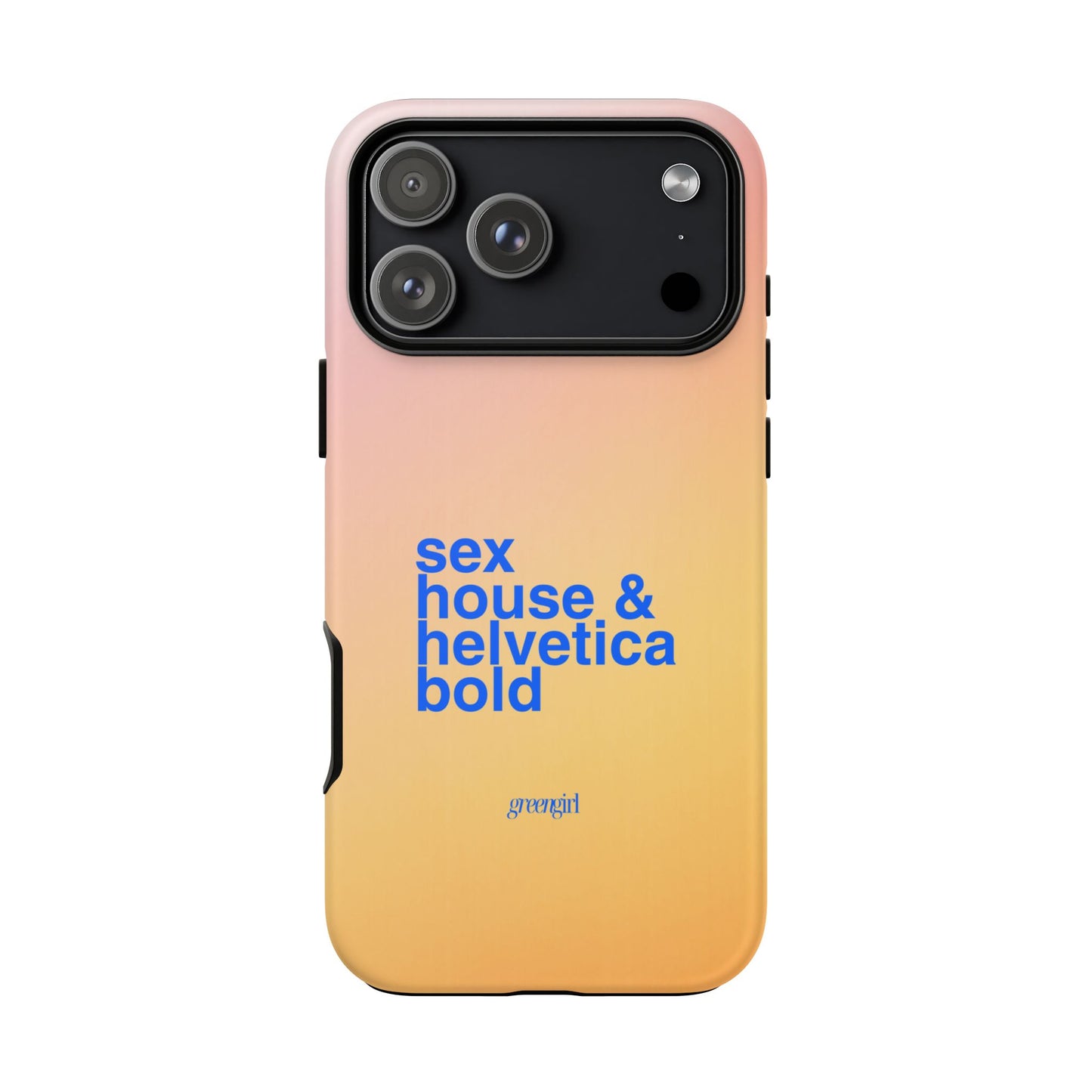 Sex, House, & Helvetica Bold iPhone Case