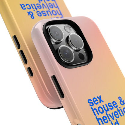 Sex, House, & Helvetica Bold iPhone Case