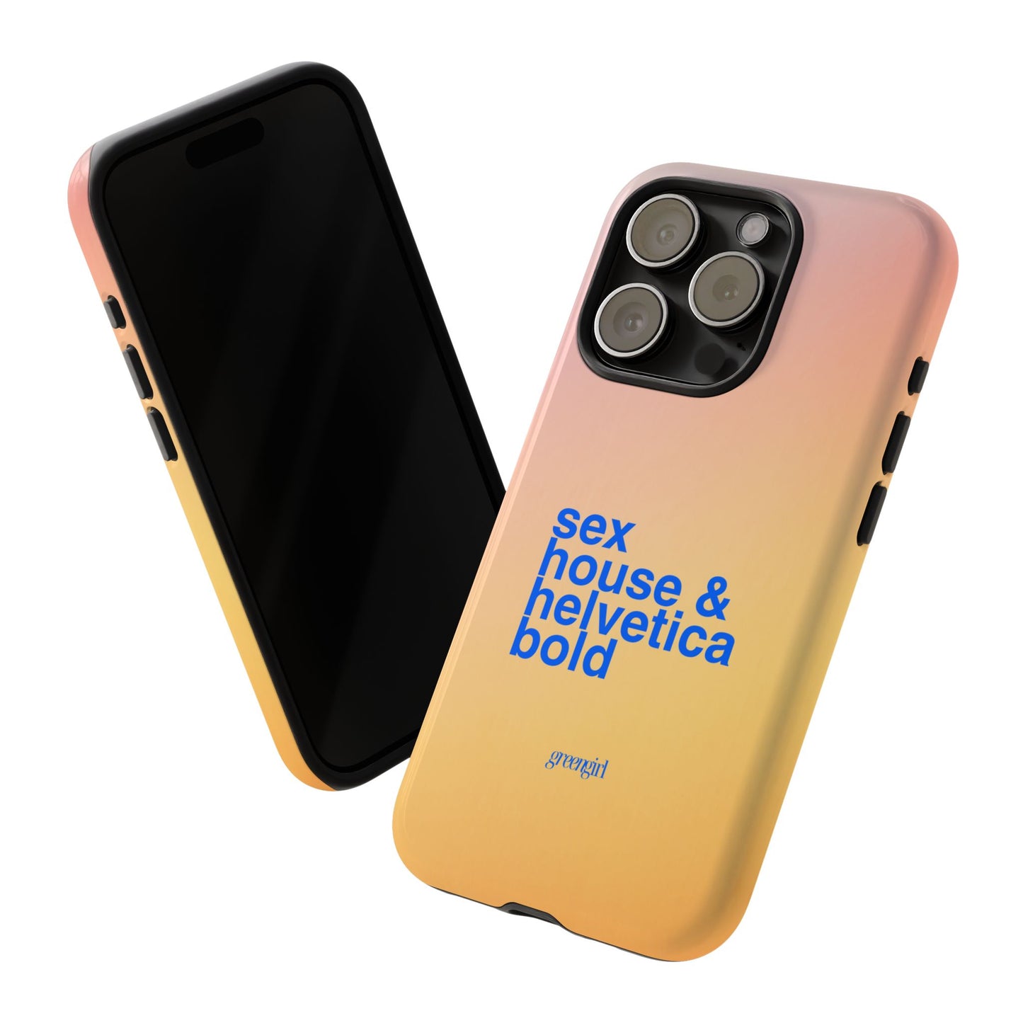 Sex, House, & Helvetica Bold iPhone Case