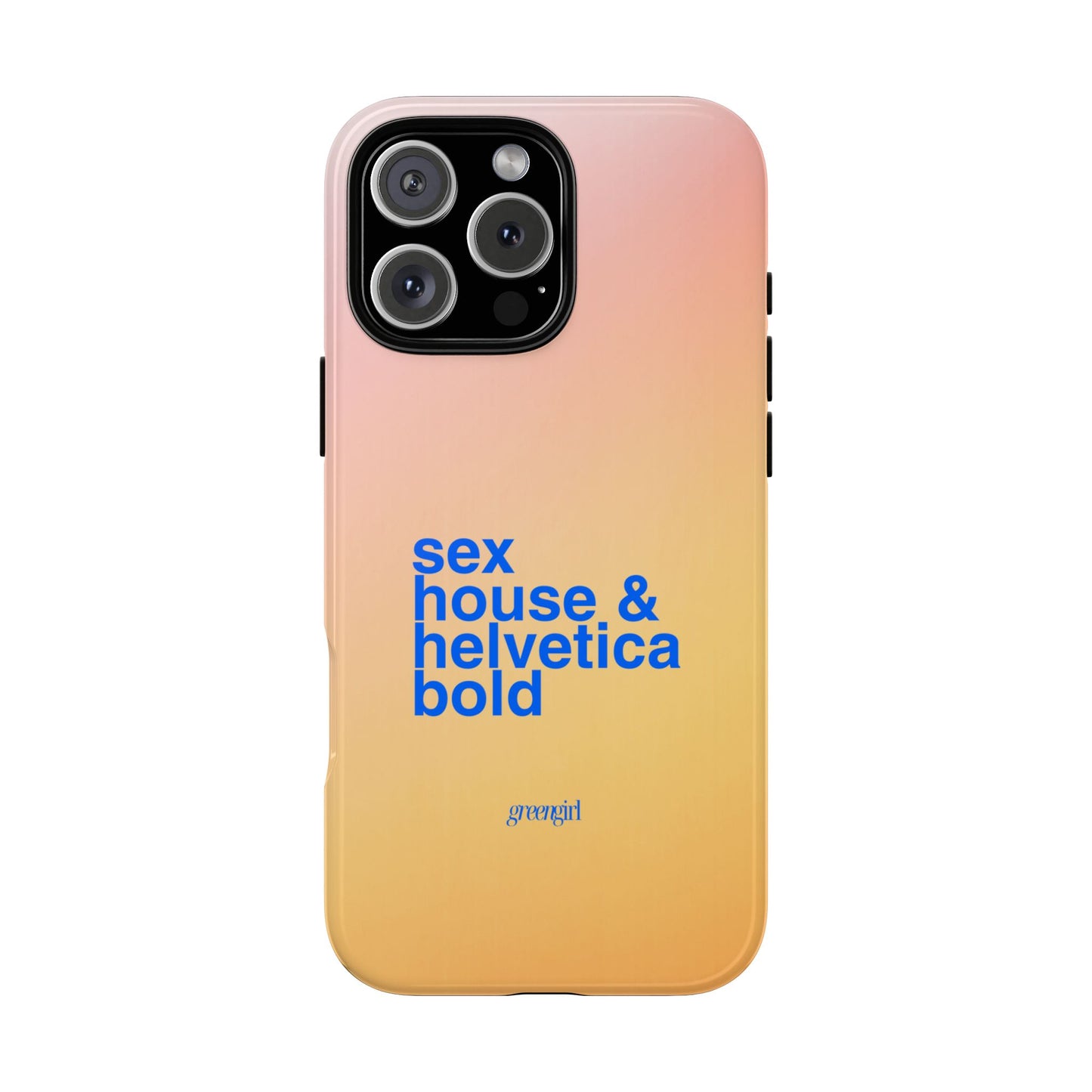 Sex, House, & Helvetica Bold iPhone Case