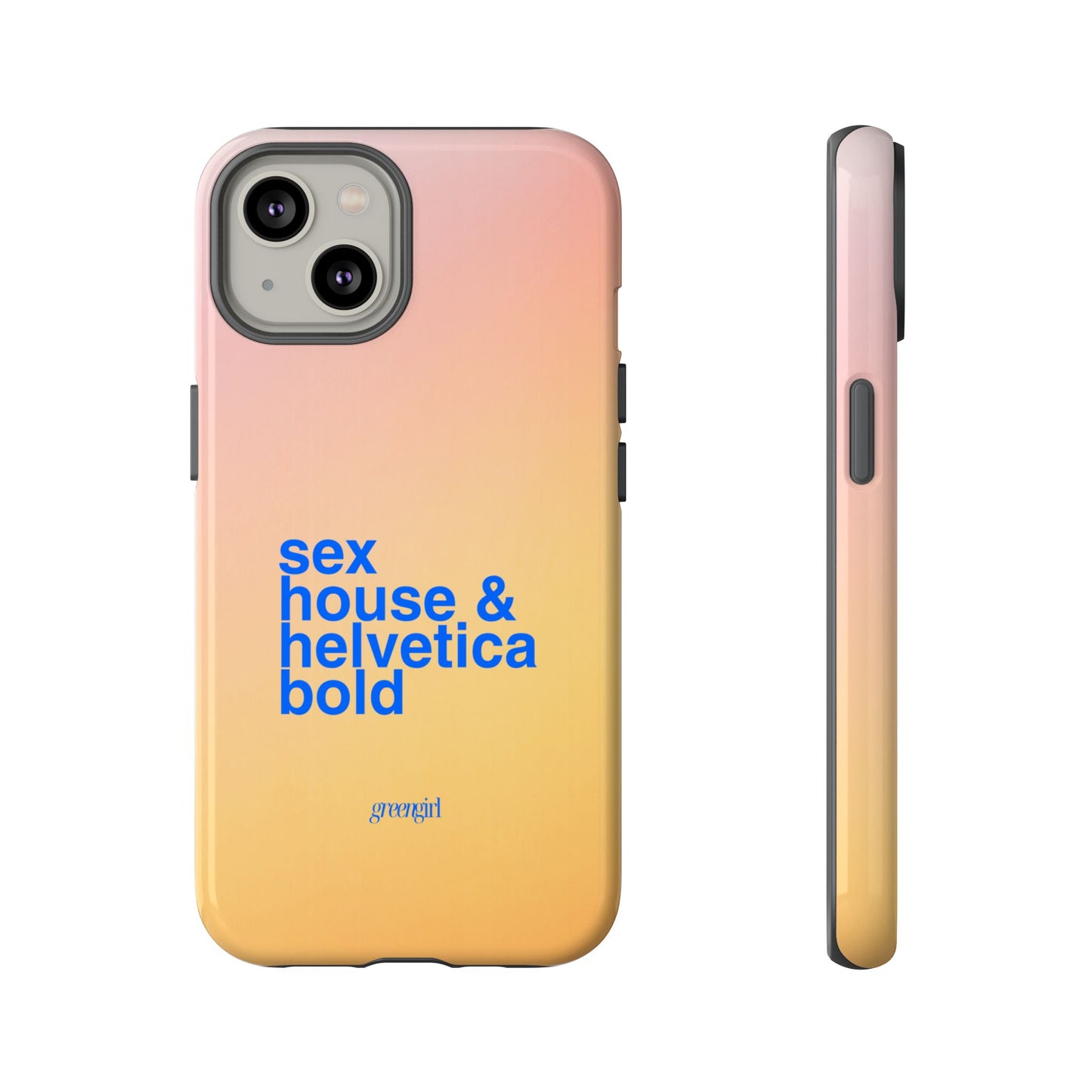 Sex, House, & Helvetica Bold iPhone Case