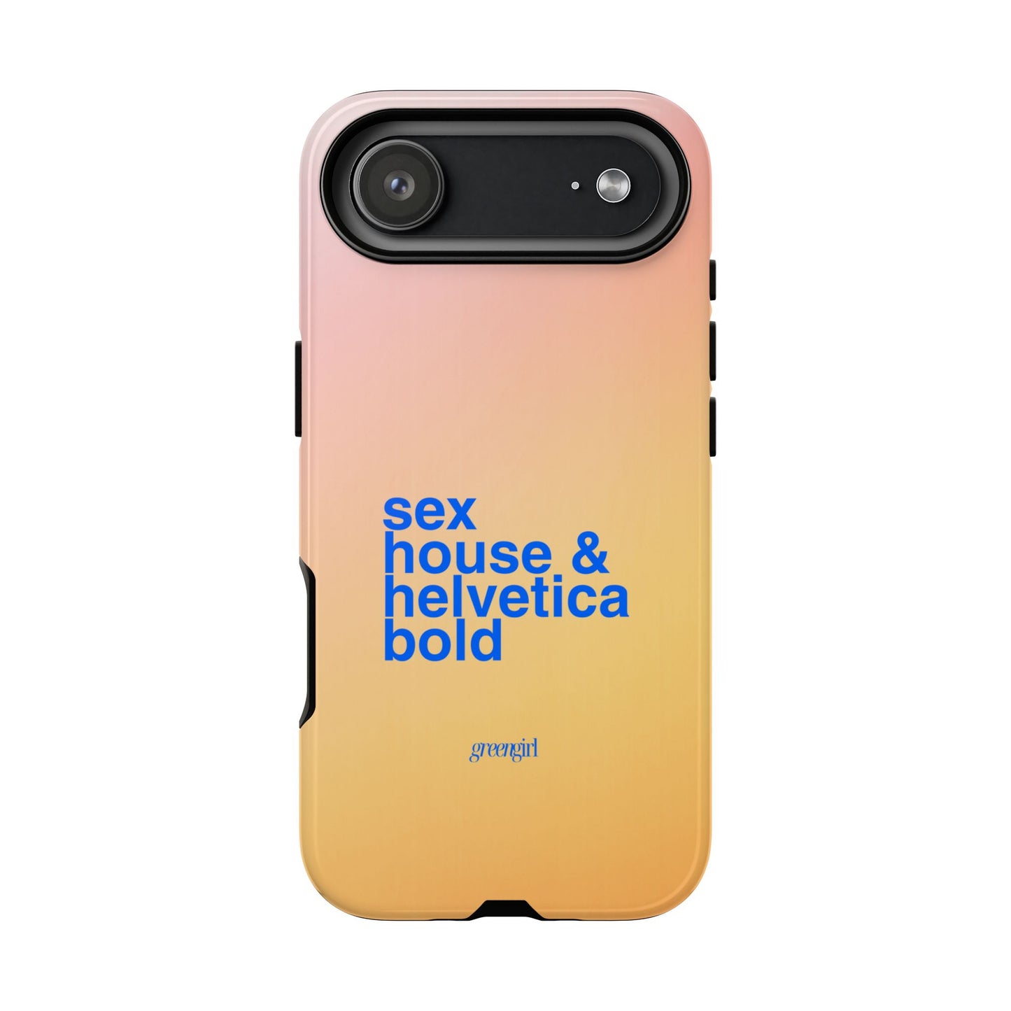 Sex, House, & Helvetica Bold iPhone Case