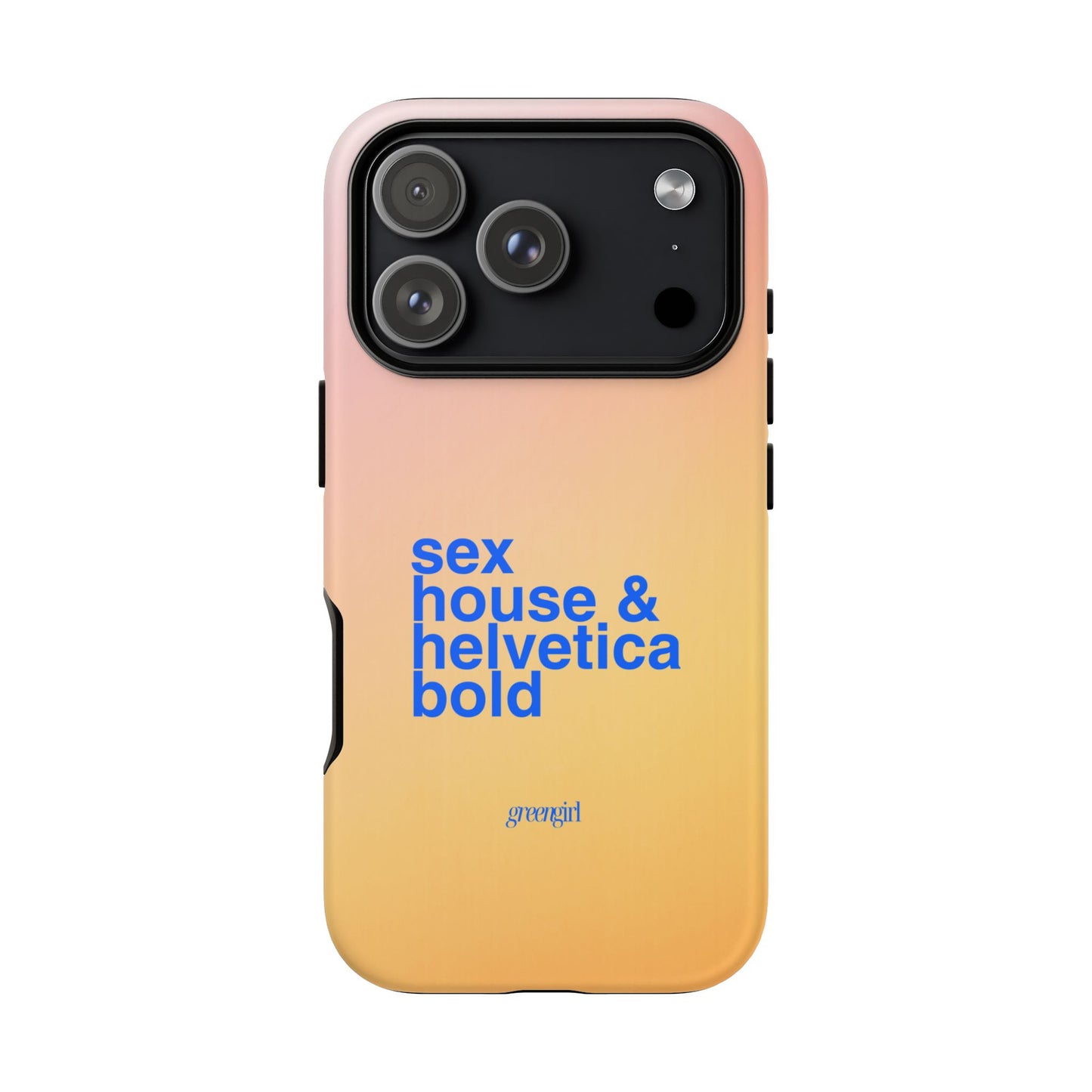 Sex, House, & Helvetica Bold iPhone Case