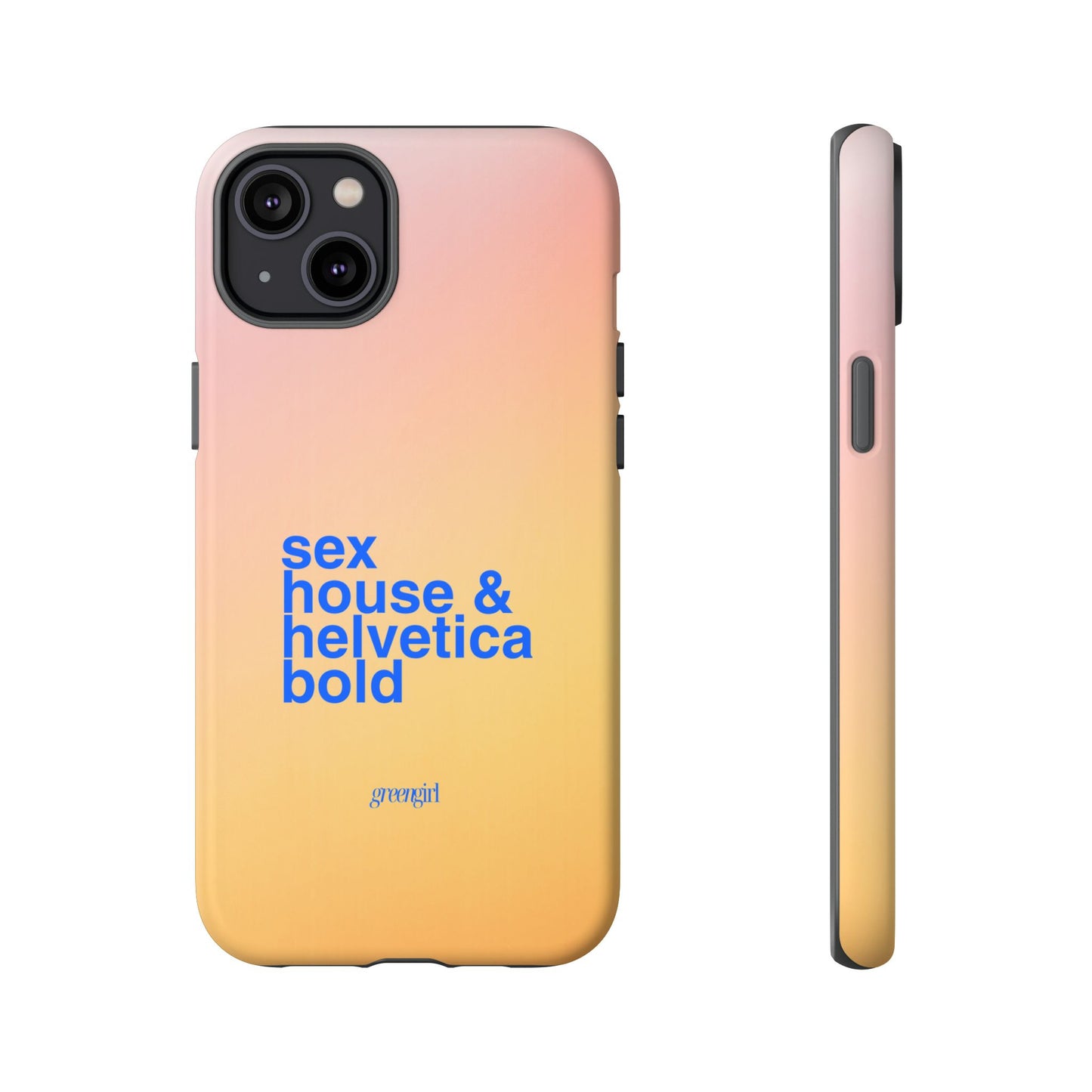 Sex, House, & Helvetica Bold iPhone Case