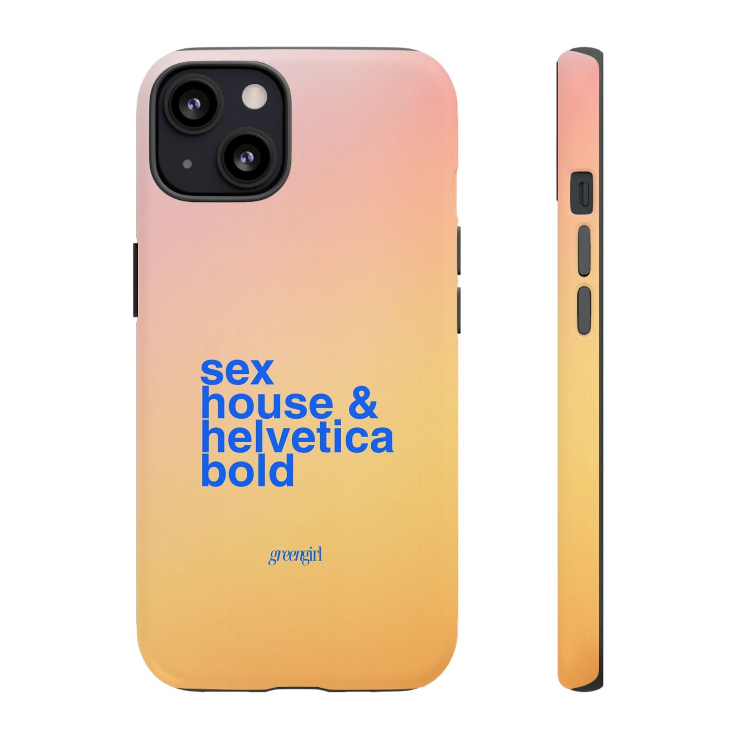 Sex, House, & Helvetica Bold iPhone Case