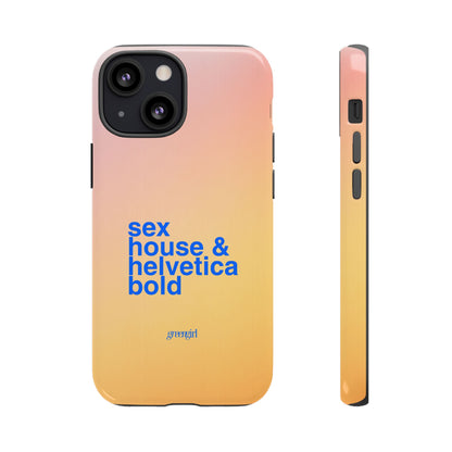 Sex, House, & Helvetica Bold iPhone Case