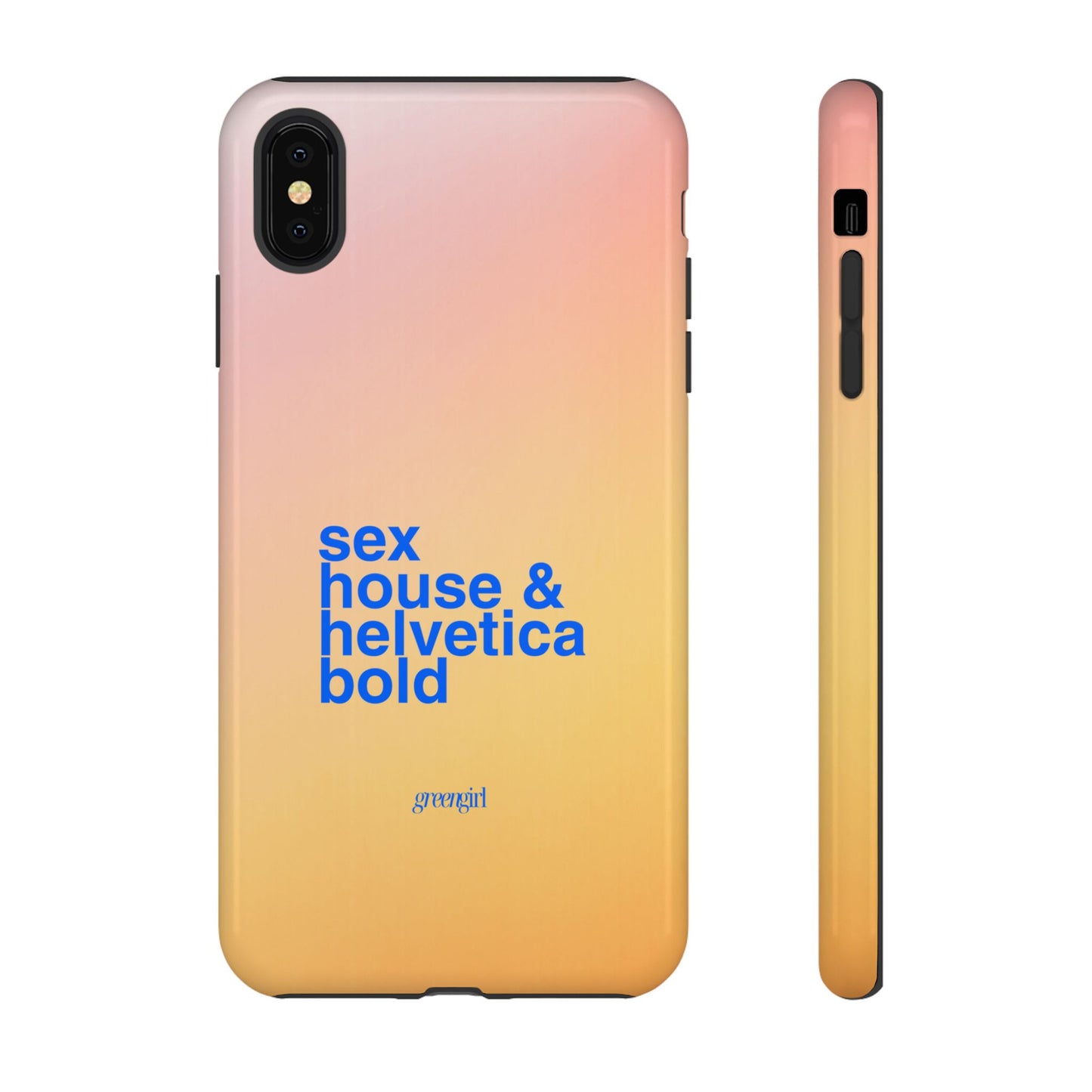Sex, House, & Helvetica Bold iPhone Case