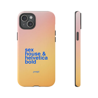 Sex, House, & Helvetica Bold iPhone Case