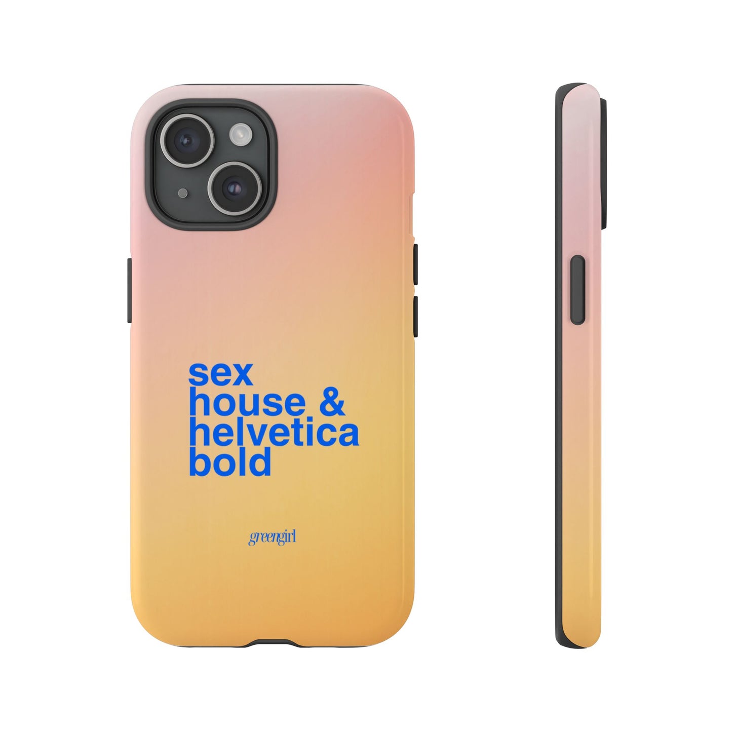 Sex, House, & Helvetica Bold iPhone Case