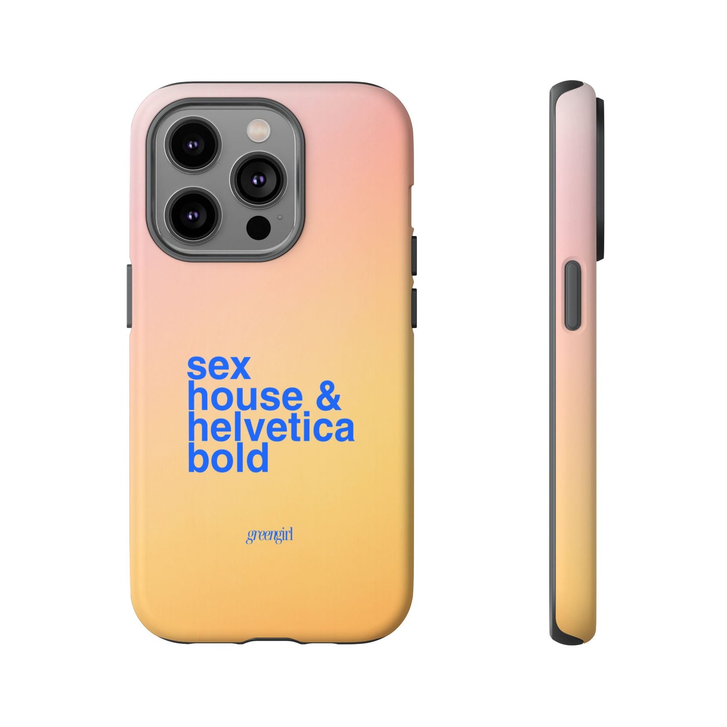 Sex, House, & Helvetica Bold iPhone Case