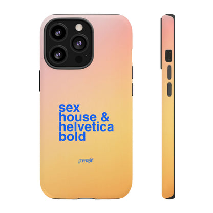 Sex, House, & Helvetica Bold iPhone Case